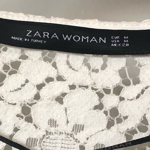 SOLD Zara Crochet Lace Exaggerated Ruffle Bell Sleeve Blouse - Picture 13 of 13